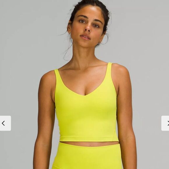 NWT Lululemon Align Nulu Crop Style Tank  YELLOW SERPENTINE Perfect! TANK SIZE 8 - Picture 2 of 7